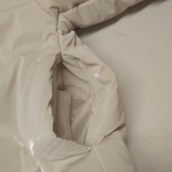 NEW! Women's Iridescent Shine Duvet Puffer Jacket Coat, Light Beige - Wild Fable - Picture 8 of 16